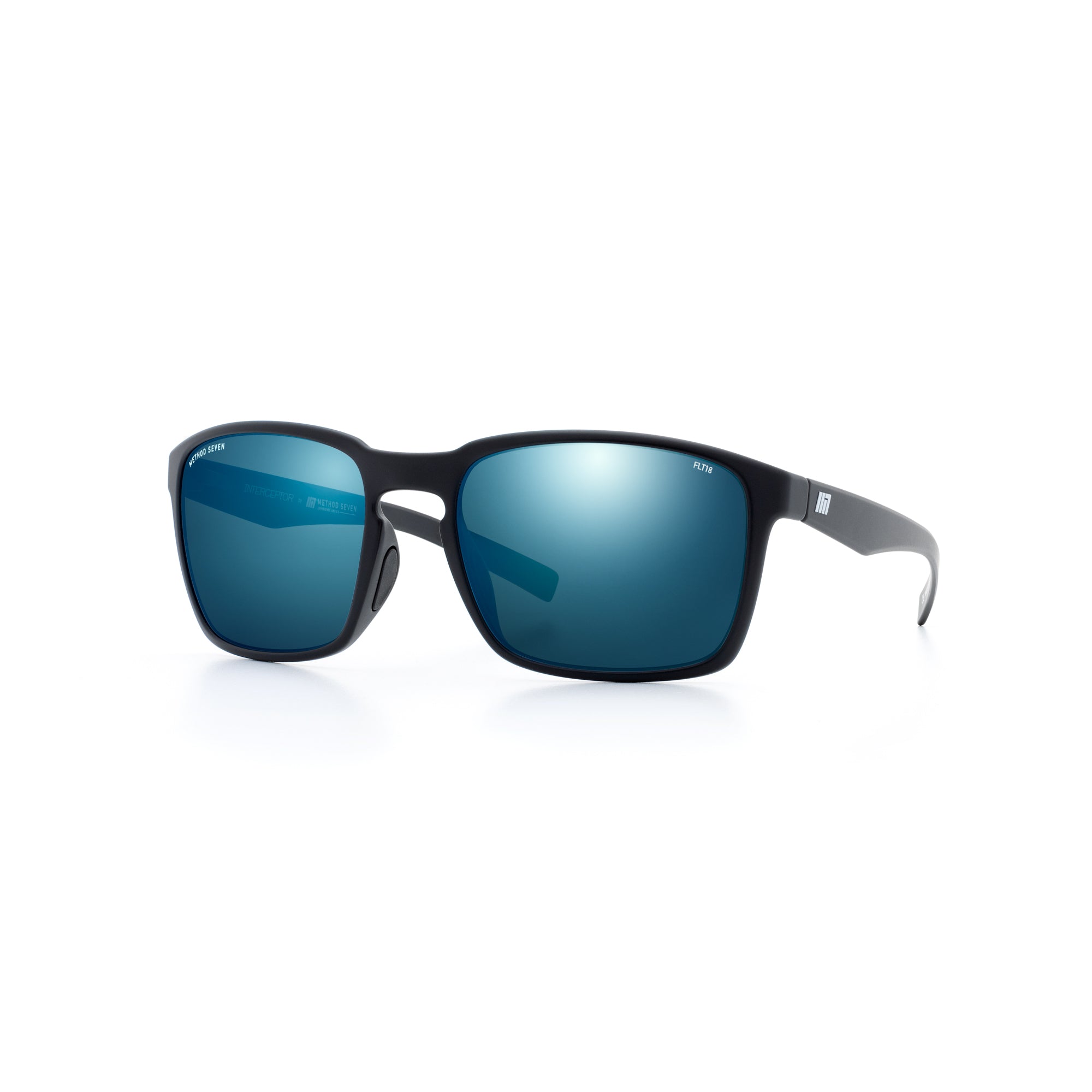 Method Seven Interceptor MACH Aviation Sunglasses For Pilots - Black, TR90 Frame, Non-Polarized Shatterproof Lenses, Headset Compatible