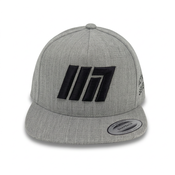 M7 Puffed Logo Heather Gray/ Black Snapback Hat