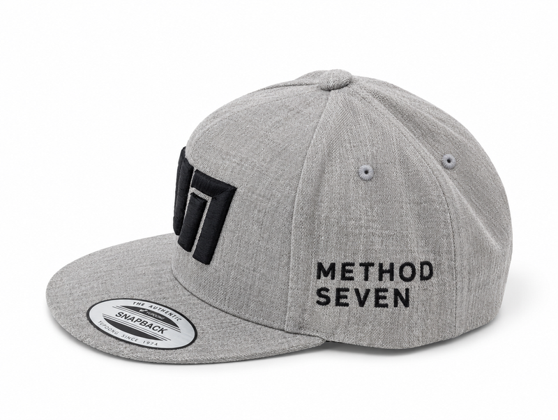 M7 Puffed Logo Heather Gray/ Black Snapback Hat