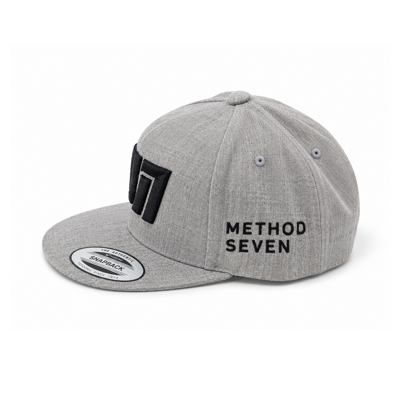 M7 Puffed Logo Heather Gray/ Black Snapback Hat