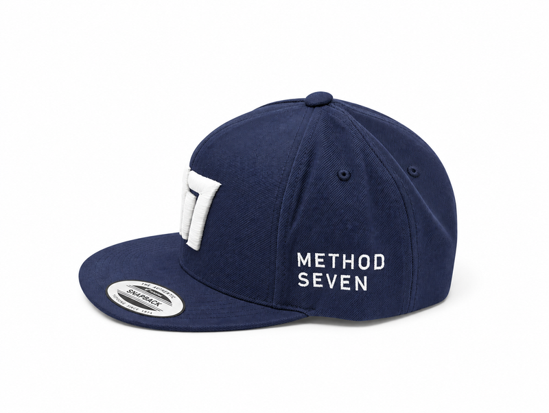 M7 Puffed Logo Navy/ White Snapback Hat
