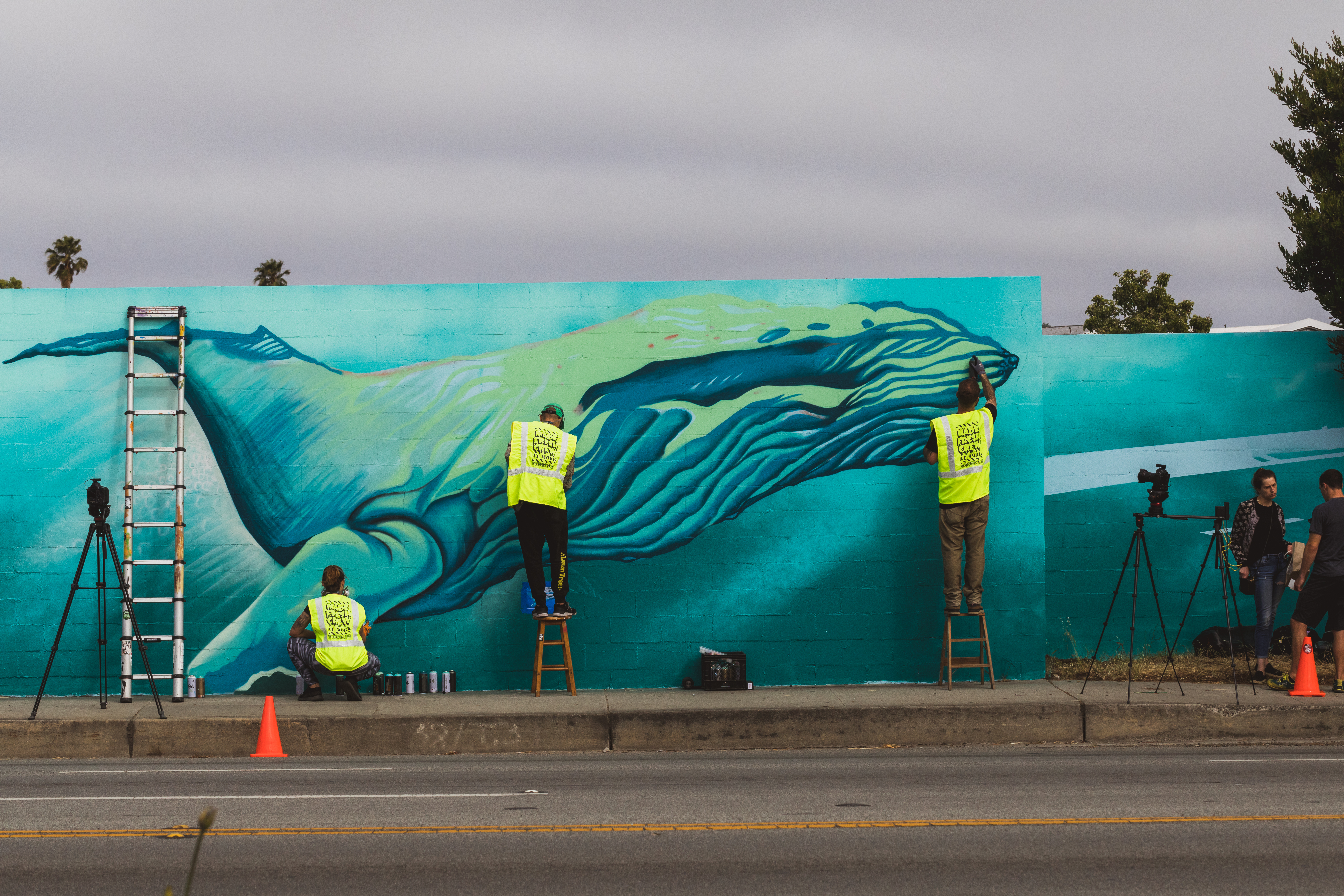 Clean Oceans Mural on Mission St., Santa Cruz (CA Highway 1)